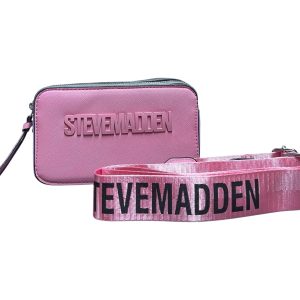 Steve Madden Women's Contrast Color Square Shoulder Bag - Small, Trendy Letter Design, Messenger Style