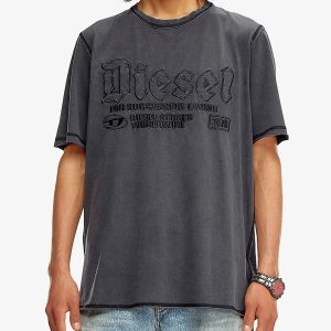 Diesel T-Rawjust logo-embroidered relaxed-fit cotton T-shirt