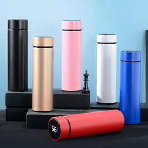 Smart Water Bottle Stainless Steel Vacuum Flask,Travel Mug with Smart LCD Touch Screen, Keep Hot Or Cold, Car Portable Travel Tea Coffee Vacuum Thermo Cup,Insulated Water Bottle