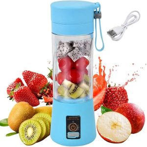 Portable Blender, Personal Juicer Cup Fruit Mixer USB Charger Mini Blender for Smoothies and Shakes With 6 Power Blades for Travel, Gym, Outdoor