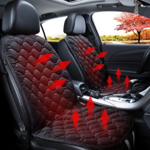 Car 12V Front Seat Heater Cushion Warmer Cover Winter Heated Warm, Double Seat, 12V Double Seat (Black), 21V Double Seat (Coffee), 12V Double Seat (Beige), 12V Double Seat (Red)